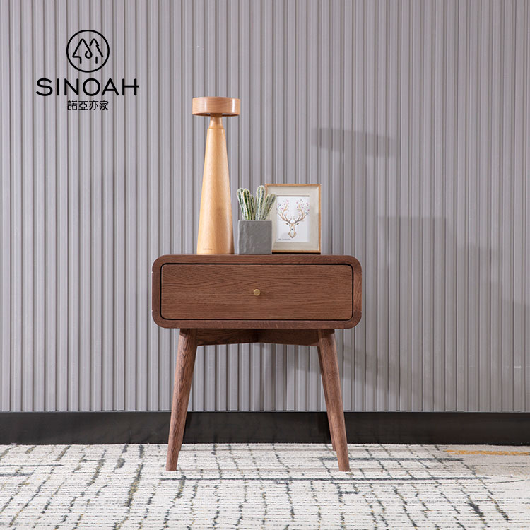 Meja Bedside Oxford Range Oak Peteng karo Laci siji