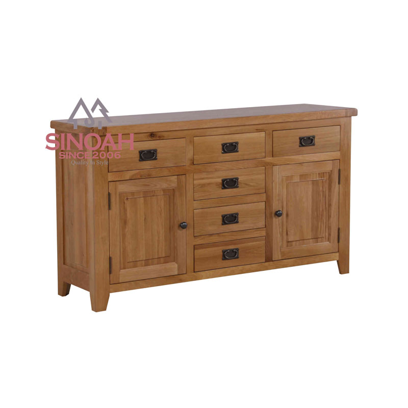 Rustic Oak 2 Lawang 6 Laci Sideboard